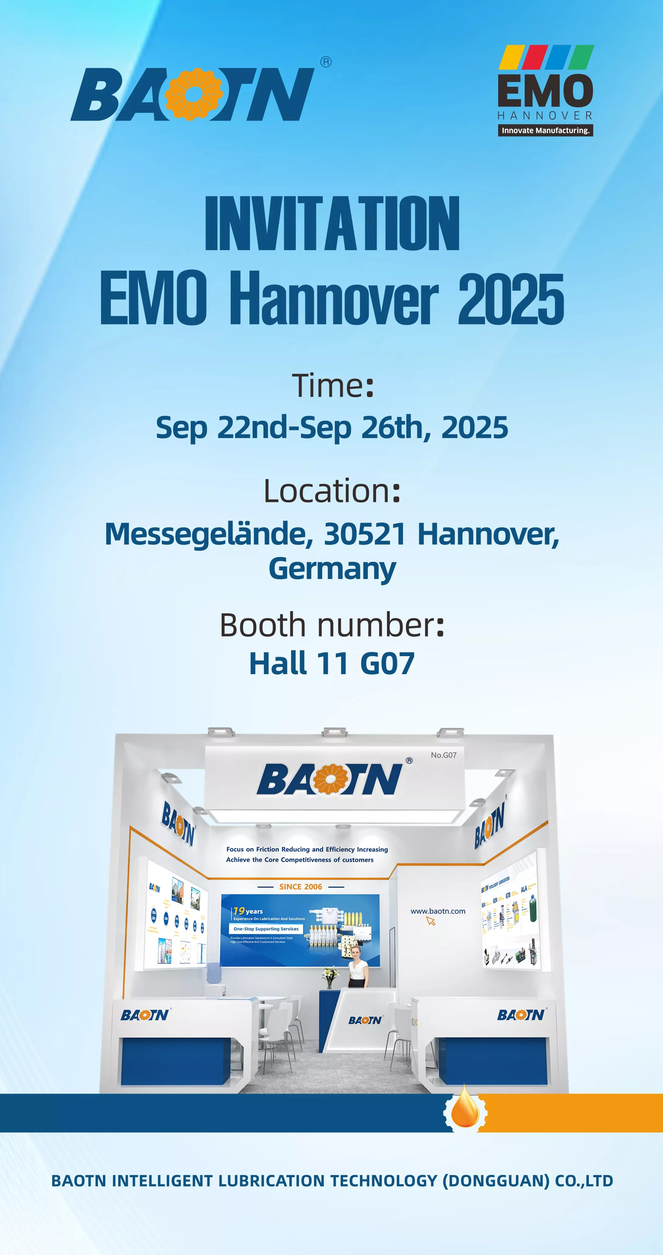 BAOTEN Intelligent Shines at EMO Hannover 2025, Presenting 